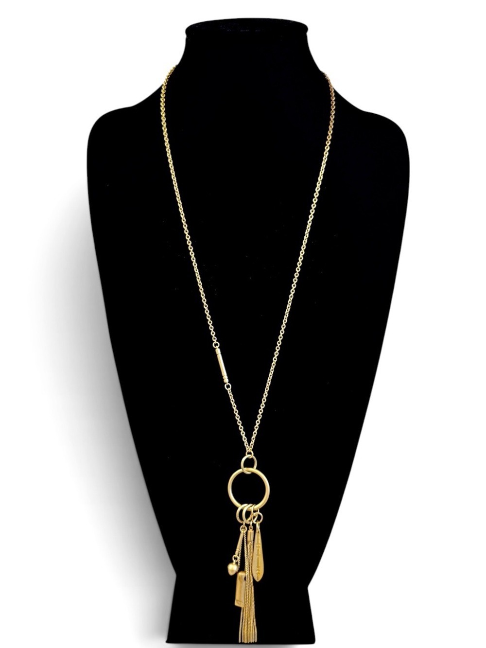 Nordstrom | Treasure & Bond Boho Gold Charm Tassel Pendant Layering Necklace NWT